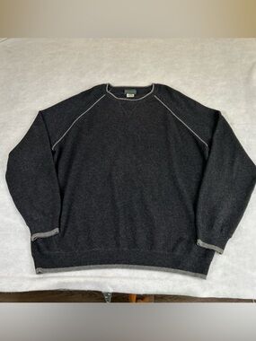 Hammacher Schlemmer Sweater Men's Size XXL Gray 100% Cashmere Crewneck